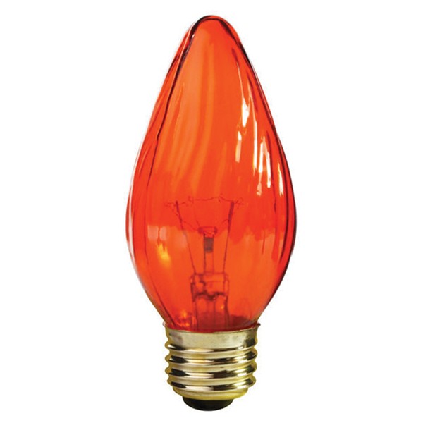 Satco S3366 25W 120V F15 Amber E26 Medium Base Incandescent light bulb