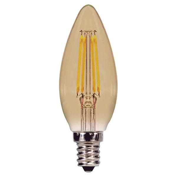 Antique Filament LED 4 Watt 2200K Amber C11 Candelabra Bulb - 40w equiv.
