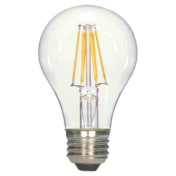 6.5w A19 LED 120v Clear E26/E27 Medium base 3000K Warm White Dimmable Light Bulb