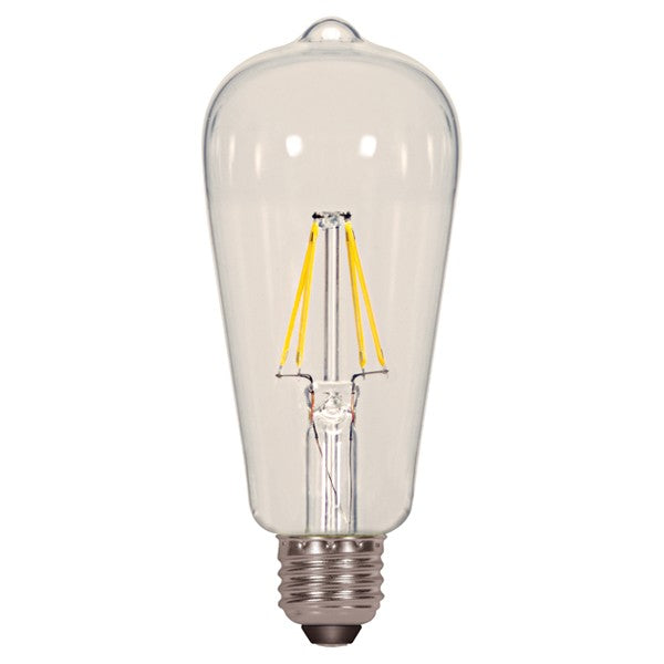 6.5w ST19 LED 120v Clear E26/E27 Medium base 3000K Warm White Dimmable Light Bulb