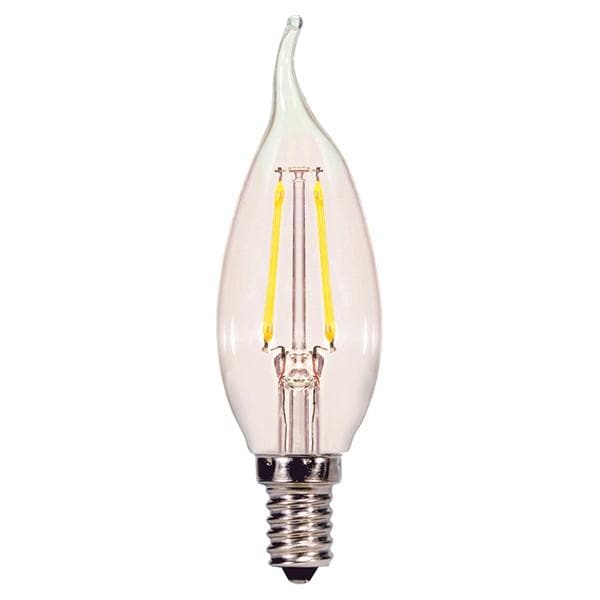 2.5w CA11 LED 120v Clear E12 Candelabra base 2700K Warm White Dimmable Light Bulb