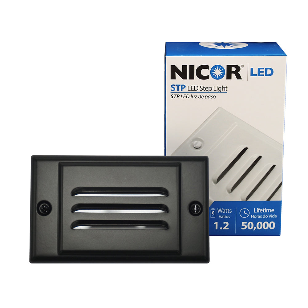 NICOR LED Step Light with Black Horizontal Faceplate