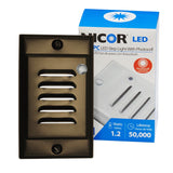 NICOR LED Step Light with Photocell Sensor Including Bronze Vertical Faceplate