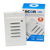 NICOR LED Step Light with Photocell, White