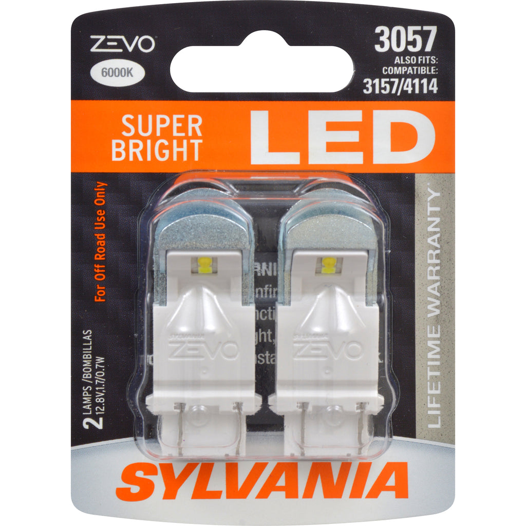 2-PK SYLVANIA 3057 LED ZEVO Super Bright Automotive Light Bulb
