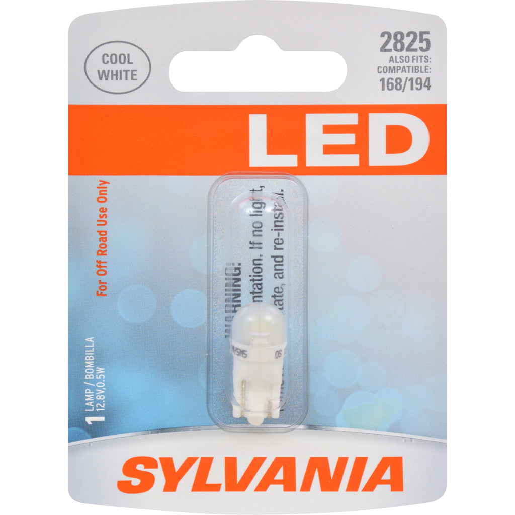 SYLVANIA 2825 LED W5W Cool White Automotive Bulb - also fits 168, 194