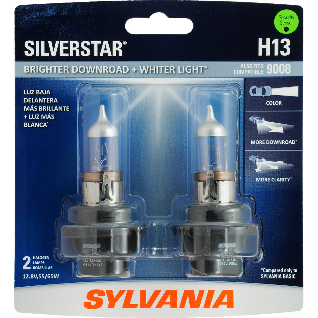 2-PK SYLVANIA H13 SilverStar High Performance Halogen Headlight Bulb
