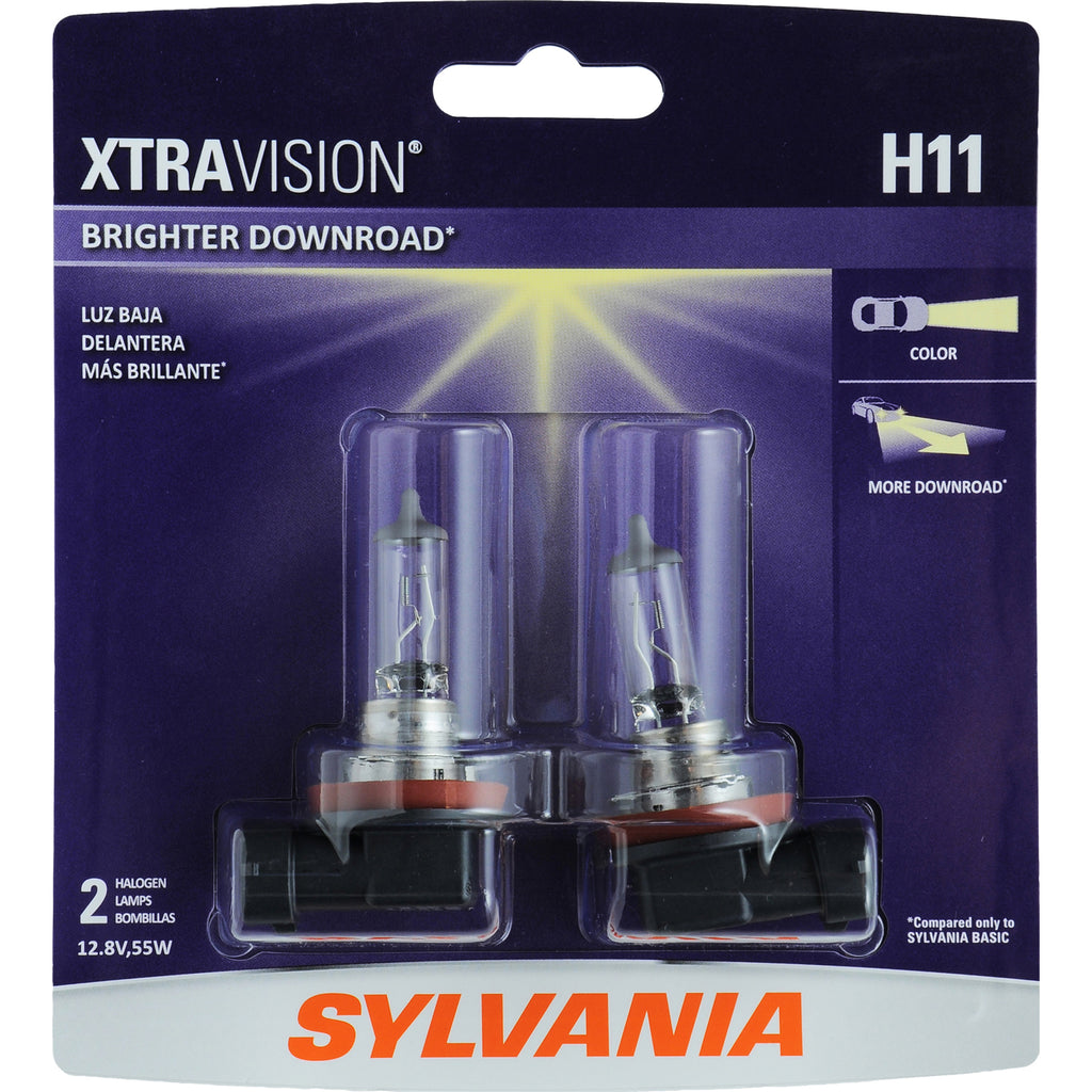 2-PK SYLVANIA H11 XtraVision Halogen Headlight Automotive Bulb