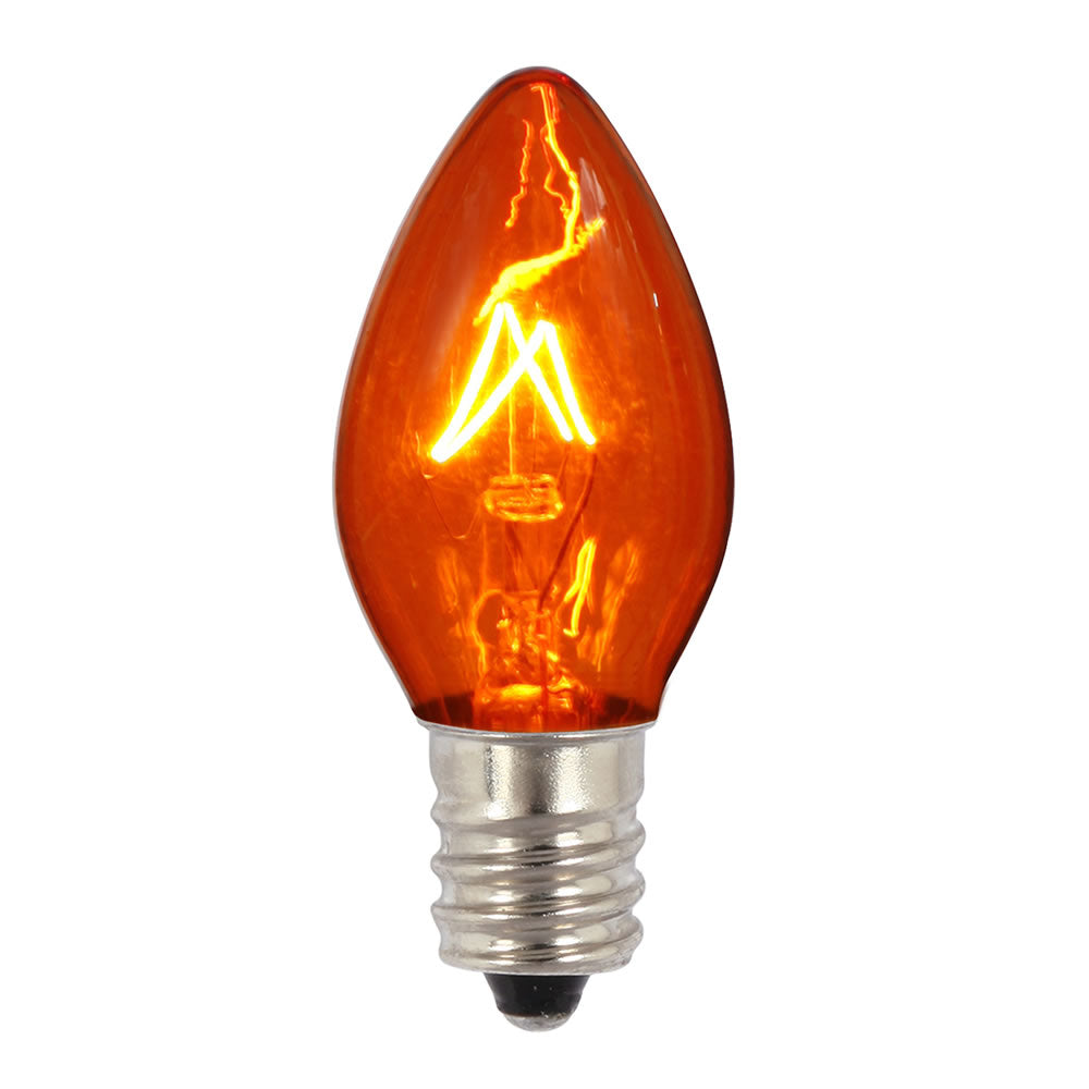 100PK - Vickerman C7 Transparent Amber 130V 5W Bulbs