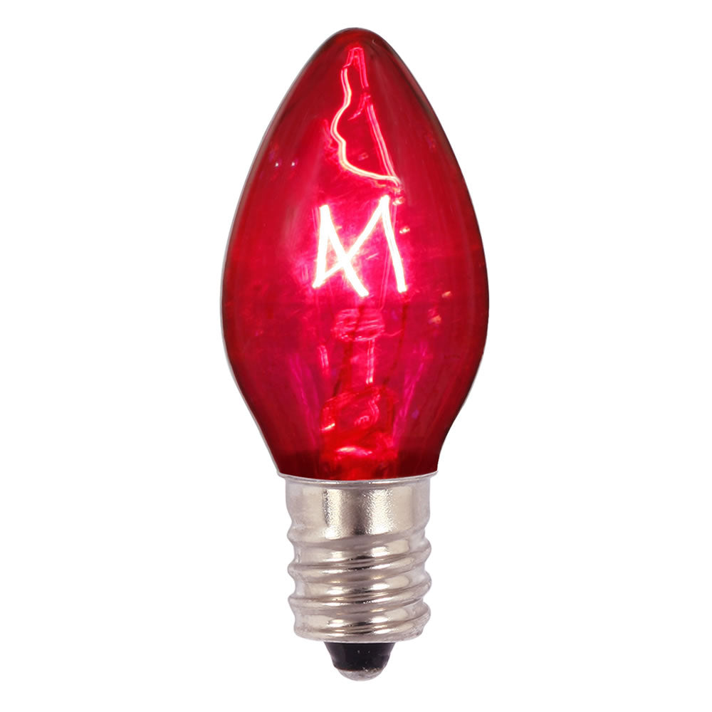 100PK - Vickerman C7 Transparent Pink 130V 5W Bulbs
