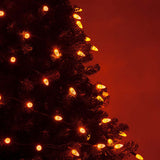 70 Orange C6 LED Christmas Lights, Green Wire, 4" Spacing_3