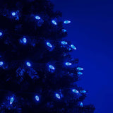 70 Blue C6 LED Christmas Lights, Green Wire, 4" Spacing_3