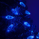 70 Blue C6 LED Christmas Lights, Green Wire, 4" Spacing_4
