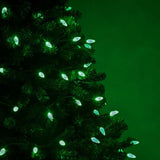 70 Green C6 LED Christmas Lights, Green Wire, 4" Spacing_3