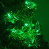 70 Green C6 LED Christmas Lights, Green Wire, 4" Spacing_4