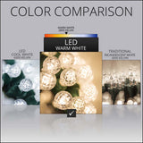 70 Warm White G12 LED String Lights, Green Wire, 4" Spacing_2