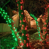 70 Red 5mm LED Christmas Lights, Green Wire, 4" Spacing - BulbAmerica