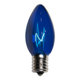 25 Bulbs - C9 Triple Dipped Transparent Blue, 7 Watt lamp