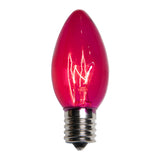 25 Bulbs - C9 Triple Dipped Transparent Pink, 7 Watt lamp