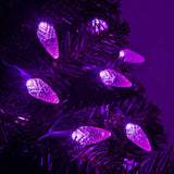 70 Purple C6 LED Christmas Lights, Green Wire, 4" Spacing_4
