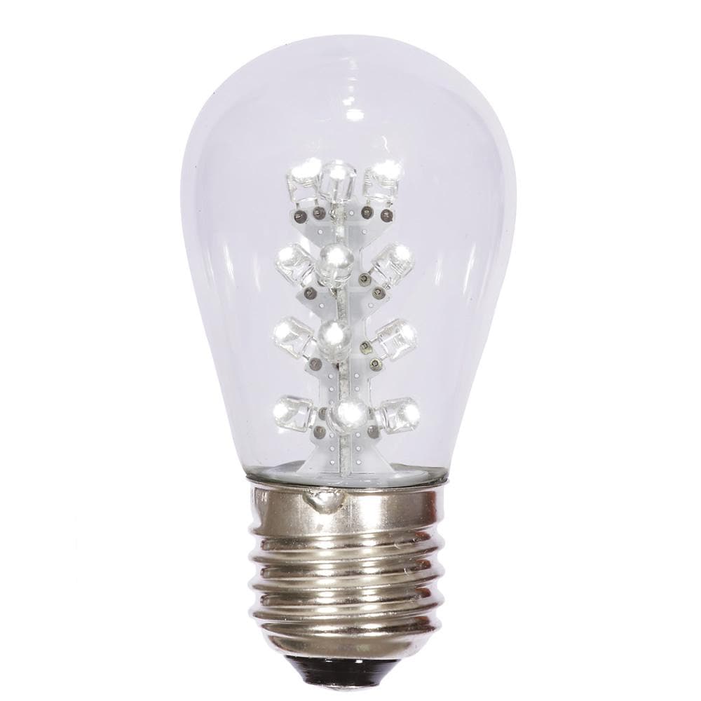 S14 LED PureWht Transp Bulb E26 Nk Base