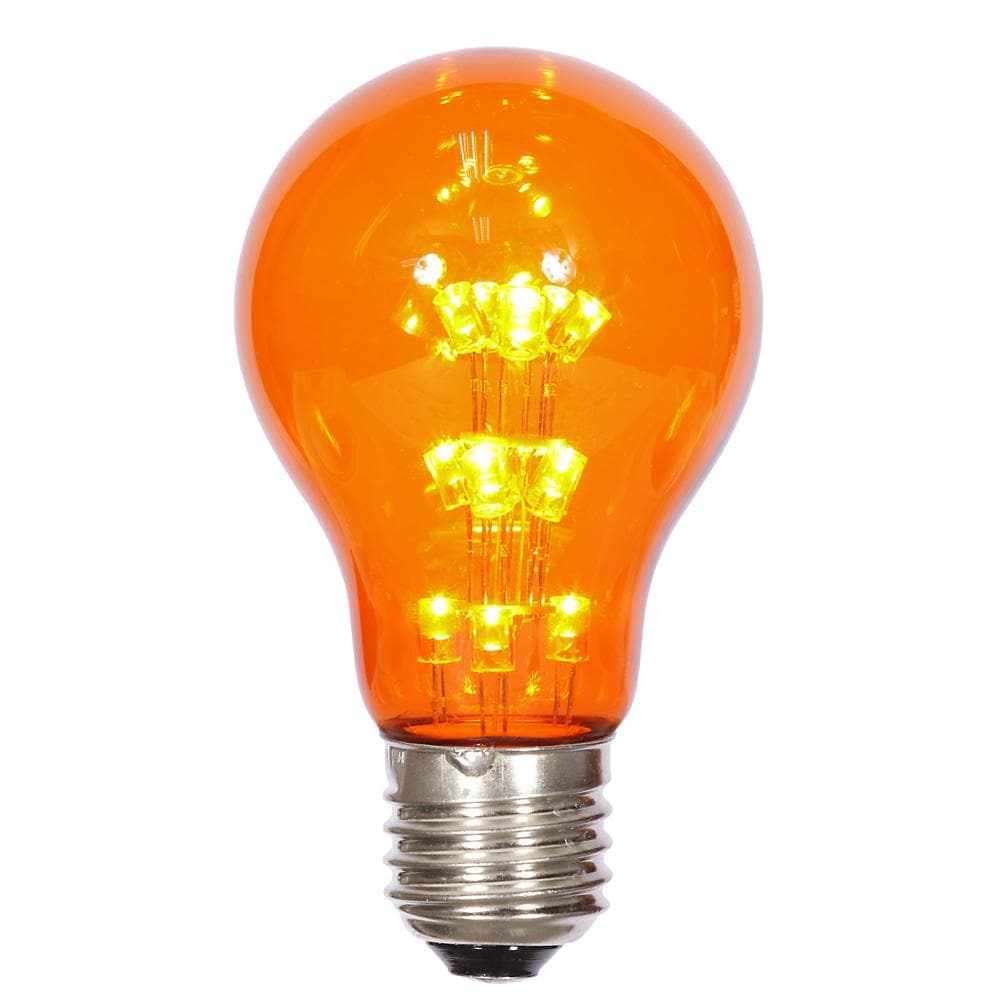A19 LED Amber Transp Bulb E26 Nk Base