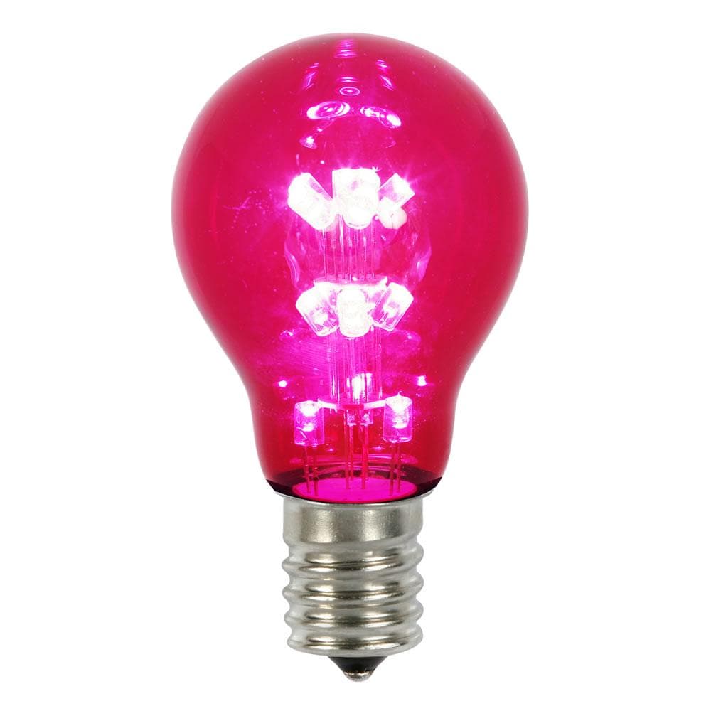A19 LED Pink Transparent Light Bulb E26 Nk Base