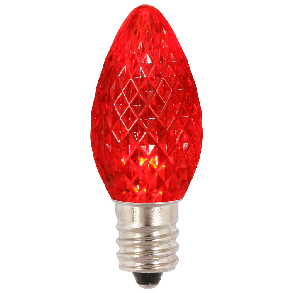 25PK - Vickerman C7 Faceted LED Red Twinkle Bulb