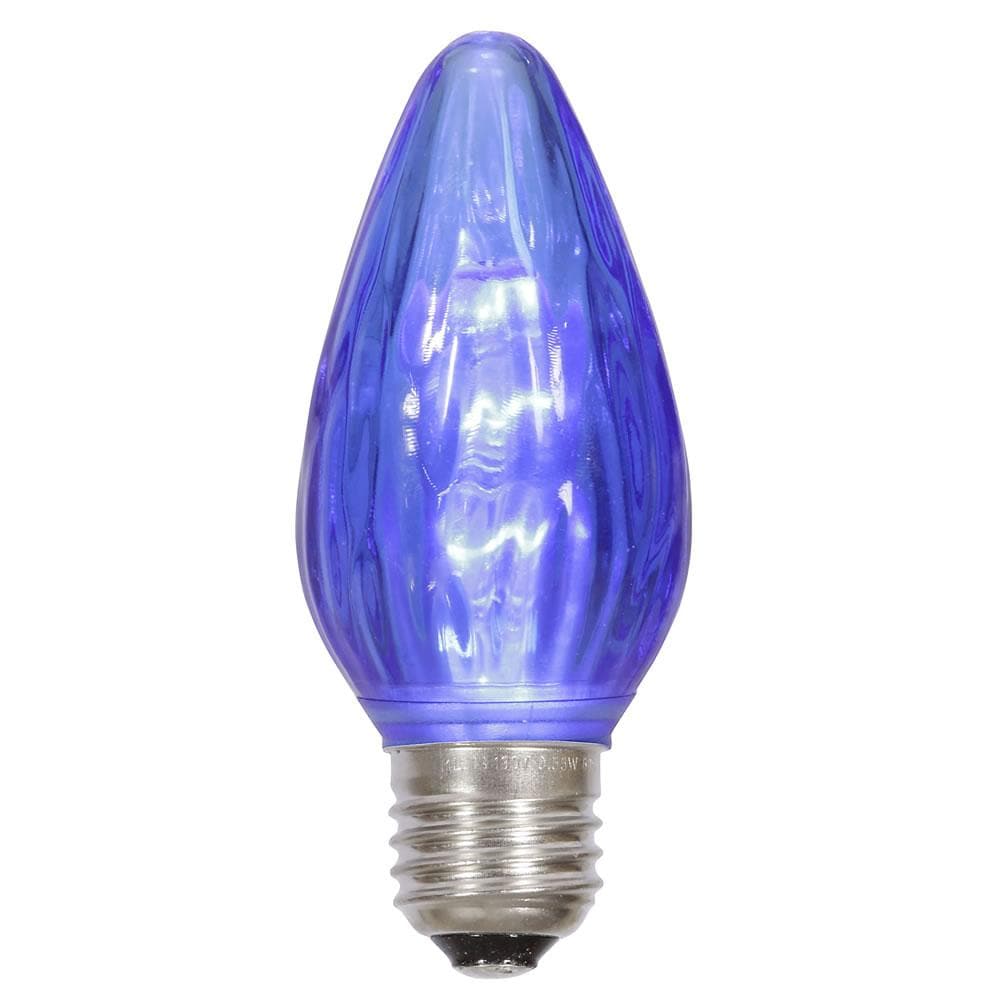 F15 Blue Plastic Flame LED E26 Bulb 0.96W