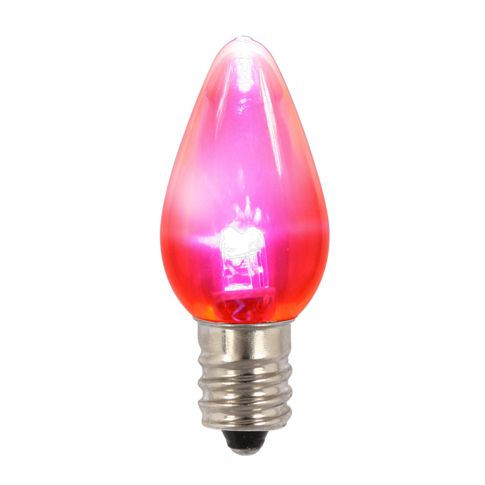 25 Pack - Vickerman C7 Transparent LED Pink Twinkle Bulb