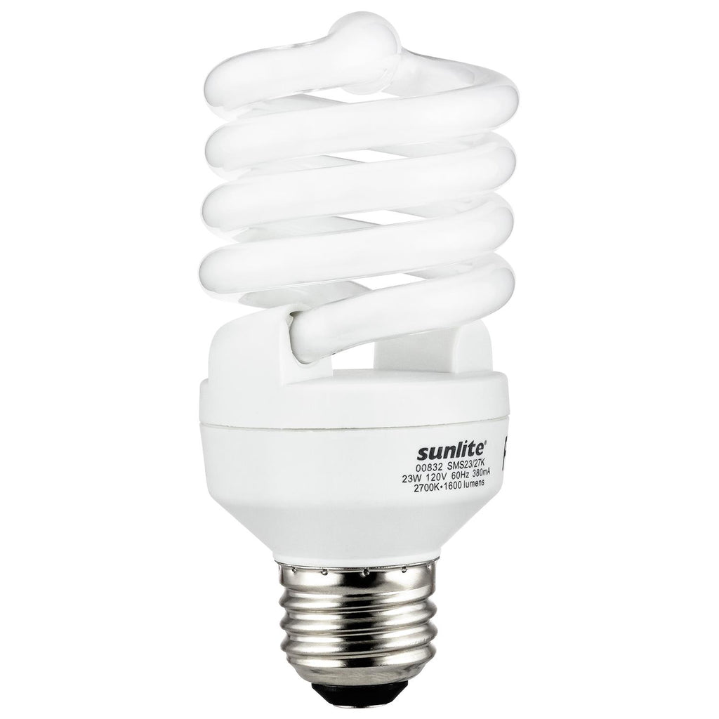SUNLITE 23w T2 Medium Base 2700K Warm White Super Mini Spiral Lamp