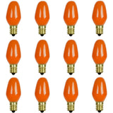12Pk - Sunlite 7w7 7C7 Incandescent E12 Base C7 Night Light Orange Colored Bulb