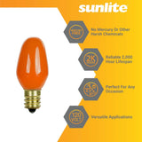 12Pk - Sunlite 7w7 7C7 Incandescent E12 Base C7 Night Light Orange Colored Bulb - BulbAmerica