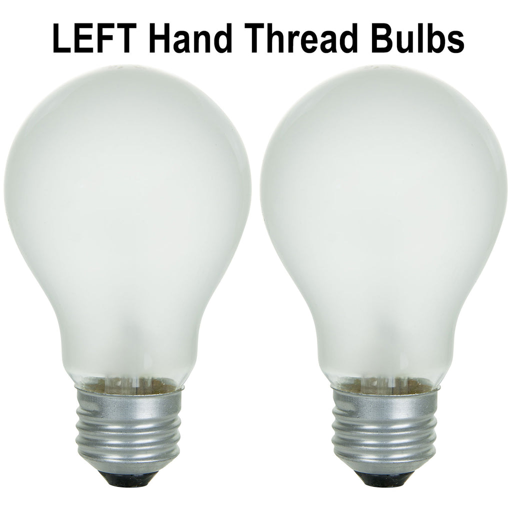 2PK - Sunlite 100w 120v A19 Left Hand Thread Medium Base Frost Light Bulb