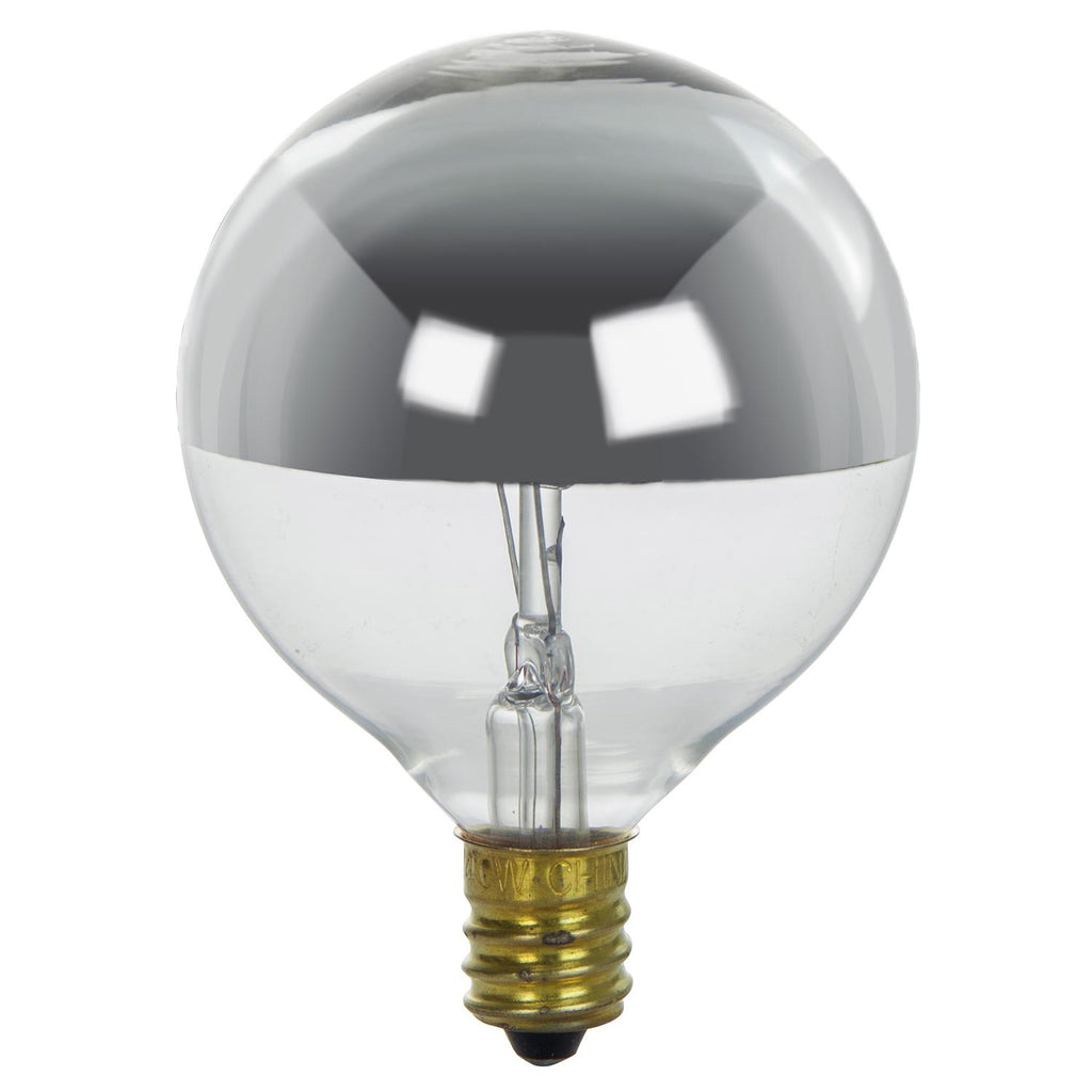 SUNLITE 25W 120V Globe G16.5 E12 Silverbowl Incandescent Light Bulb