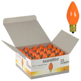 25Pk - SUNLITE 7w C9 120v Intermediate Base Orange lamp