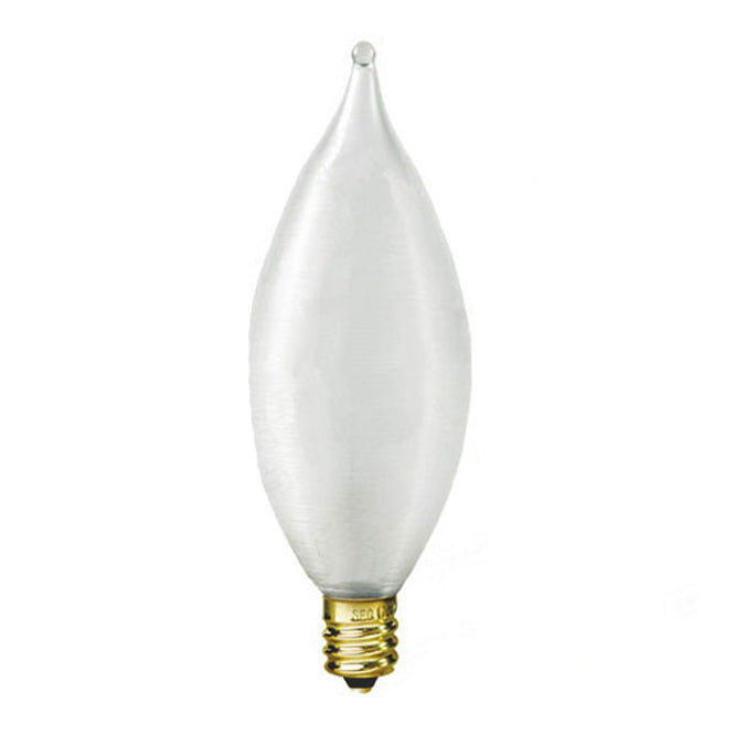 SUNLITE 40w Flame 120v Candelabra Base Frost bulbs