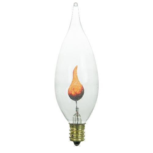 SUNLITE 3w 120v Candelabra Flicker Flame Clear bulbs