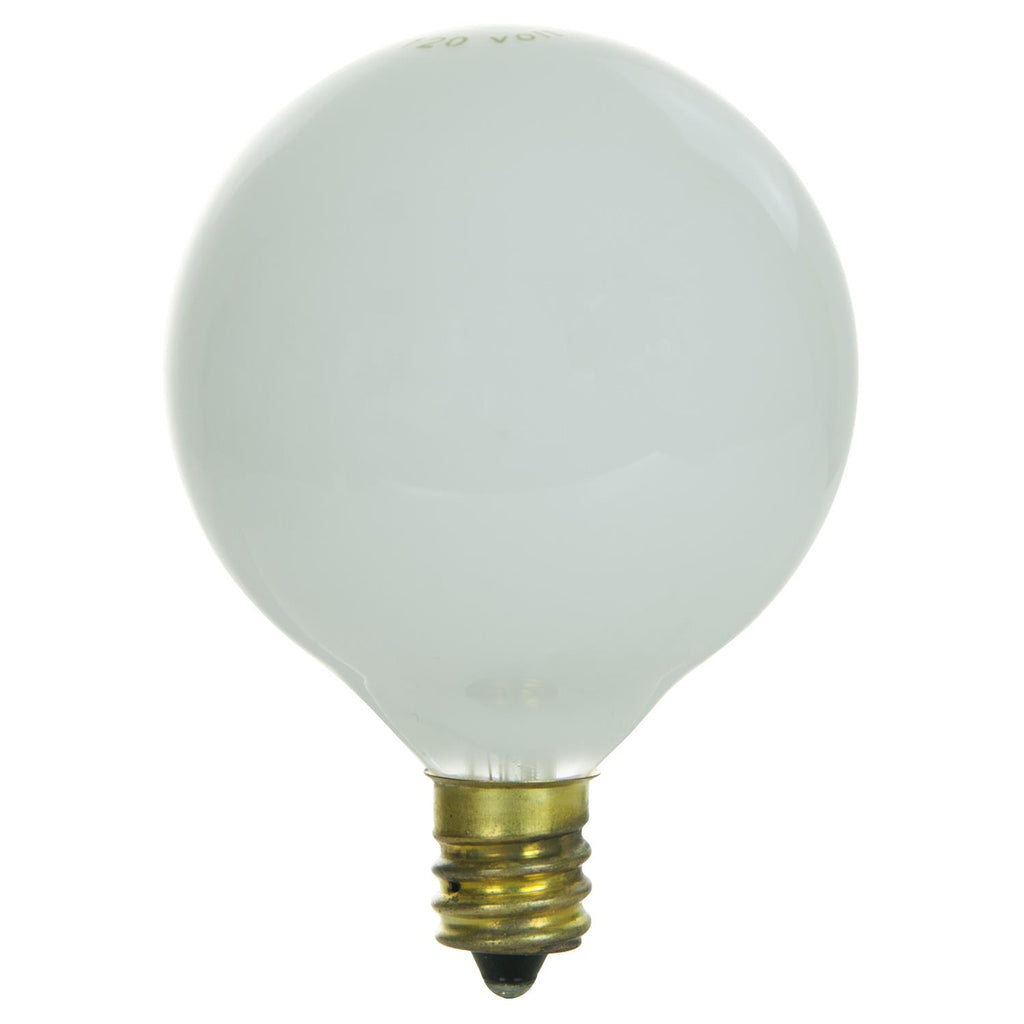 SUNLITE 15W 120V Globe G16.5 White E12 Incandescent Light Bulb