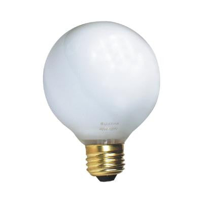 SUNLITE 40W 120V Globe G25 White Incandescent Light Bulb