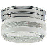 SUNLITE 6 inch max 60W Drum Ceiling Fixture, Chrome Finish, Semi-Frosted Glass