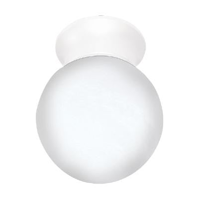 SUNLITE GLO6/WH White Finish w/ White 6" glass globe fixture
