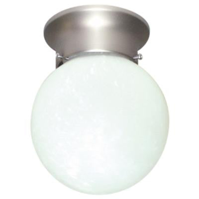 SUNLITE GLO8/BN Brushed Nickel w/ 8" White glass globe fixture