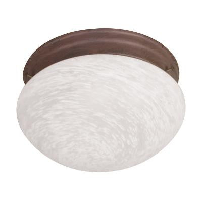 Sunlite 8in. Mushroom Dusted Brown Albaster Glass Ceiling Fixture - 2 bulbs