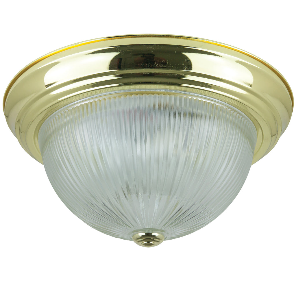 Sunlite Dome Ceiling Fixture, Polished Brass Finish w/GU24 Bulbs