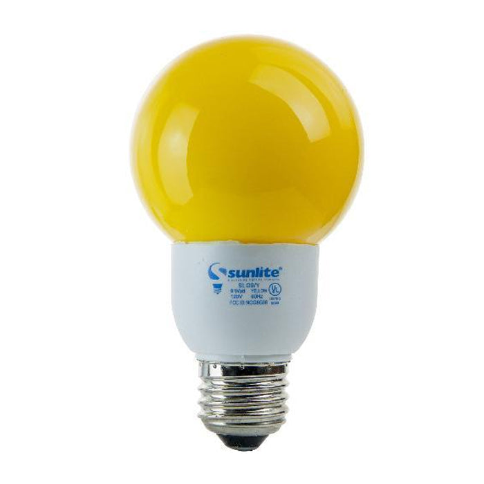 SUNLITE Compact Fluorescent 9W Colored Yellow Globes Bulb