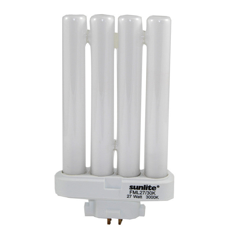 SUNLITE FML 27W 3000K Warm White Quad Tube GX10Q-4 4Pin Base Fluorescent Bulb