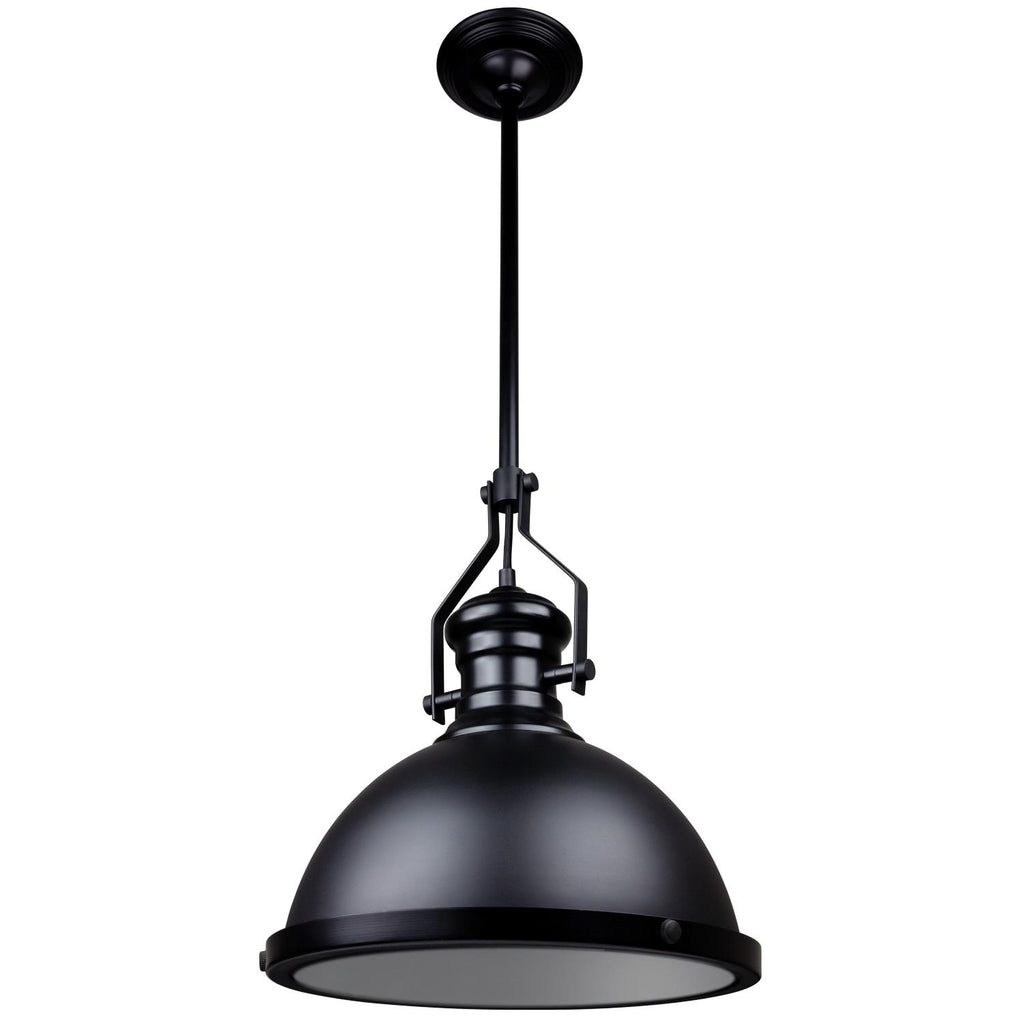 SUNLITE E26 Round Shade Matte Black Pendant Light Fixture