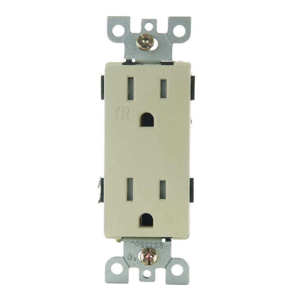 SUNLITE 15A Tamper Resistant Electrical Outlet Ivory