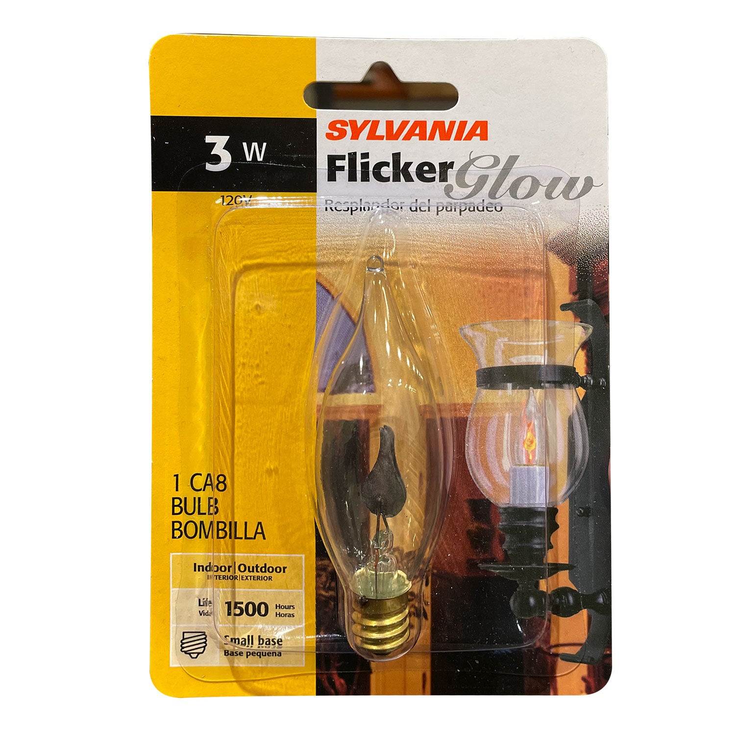 Glow Bul Sylvania 3w CA8 Flicker Glow E12 Candelabra Base Light Bulb – BulbAmerica